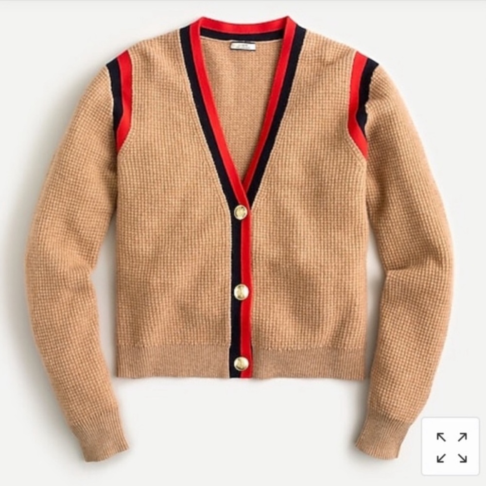 J. Crew Cashmere Waffle Knit Cardigan